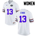 Women's Florida Gators #13 Donovan Stiner NCAA Nike White Authentic Stitched College Football Jersey SEK1762BH